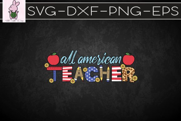 All American Teacher Leopard Flag SVG
