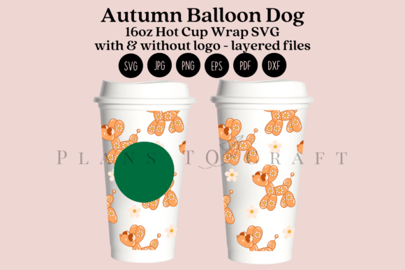 Autumn Balloon Dog 16oz Hot Cup Tumbler
