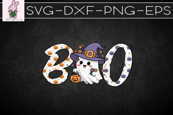 Cute Flower Halloween Ghosts Boo SVG