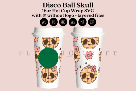 Disco Ball Skull Halloween 16oz Hot Cup