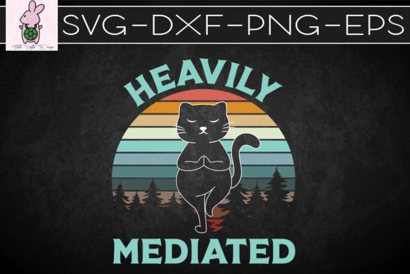 Heaviy Meditated Retro Cat SVG