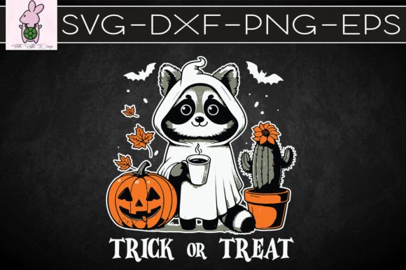 Trick or Trash Funny Coffee Racoon SVG