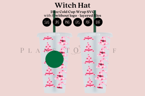 Witch Hat Halloween Cold Cup Wrap